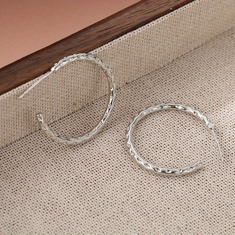 Hammered Hoop Post Earrings